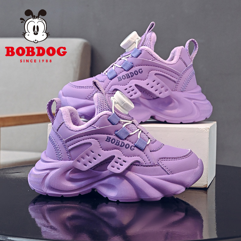 巴布豆儿童鞋官方旗舰店女童运动鞋2024新款秋冬季加绒女孩二棉鞋