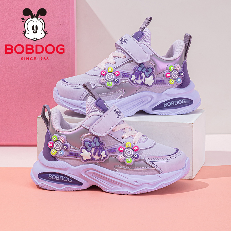 巴布豆童鞋女童运动鞋2025新款女孩跑步鞋秋季女宝秋款儿童鞋子