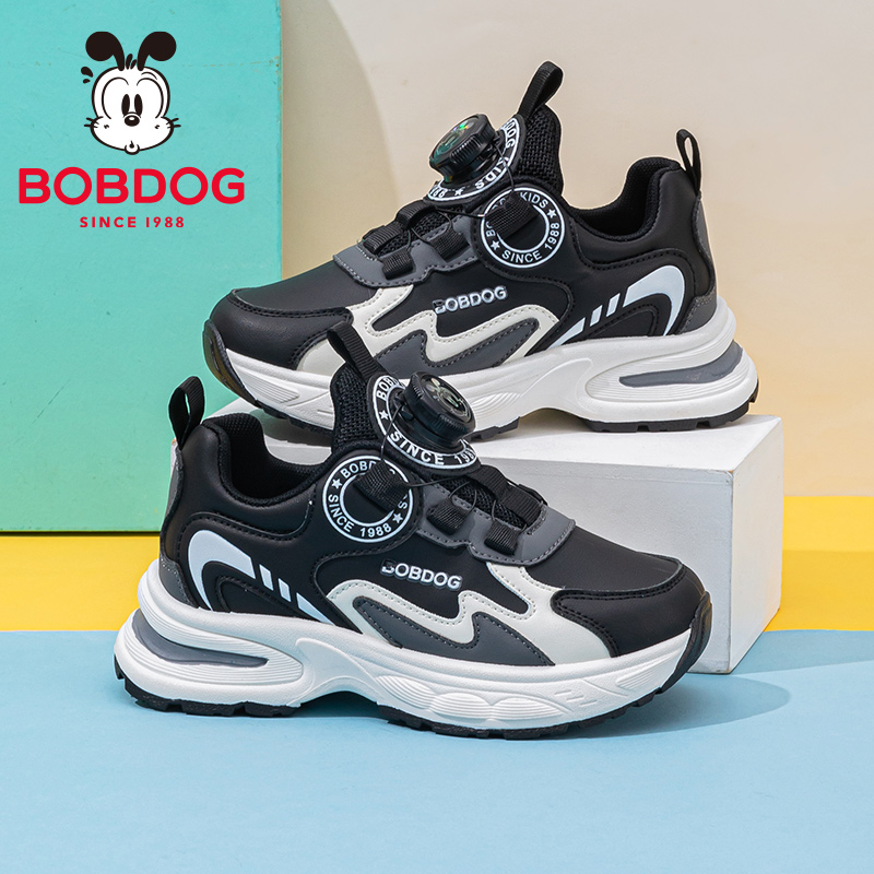 巴布豆童鞋男童鞋子2025新款秋季男大童黑色休闲鞋女宝儿童运动鞋