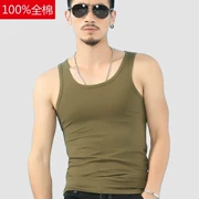 Áo vest nam mùa hè trẻ trung 100% thoáng khí không tay co giãn cản trở chạm đáy áo cotton - Áo vest