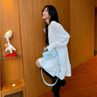 春色寄情人周雨彤庄洁同款褶皱连衣裙女夏氛围感慵懒风收腰短裙子