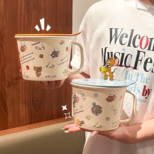 正版猫和老鼠泡面碗大容量陶瓷碗学生宿舍陶瓷碗家用螺蛳粉碗饭碗