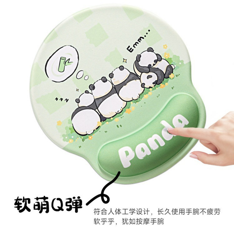 可爱熊猫护腕鼠标垫子女生办公保