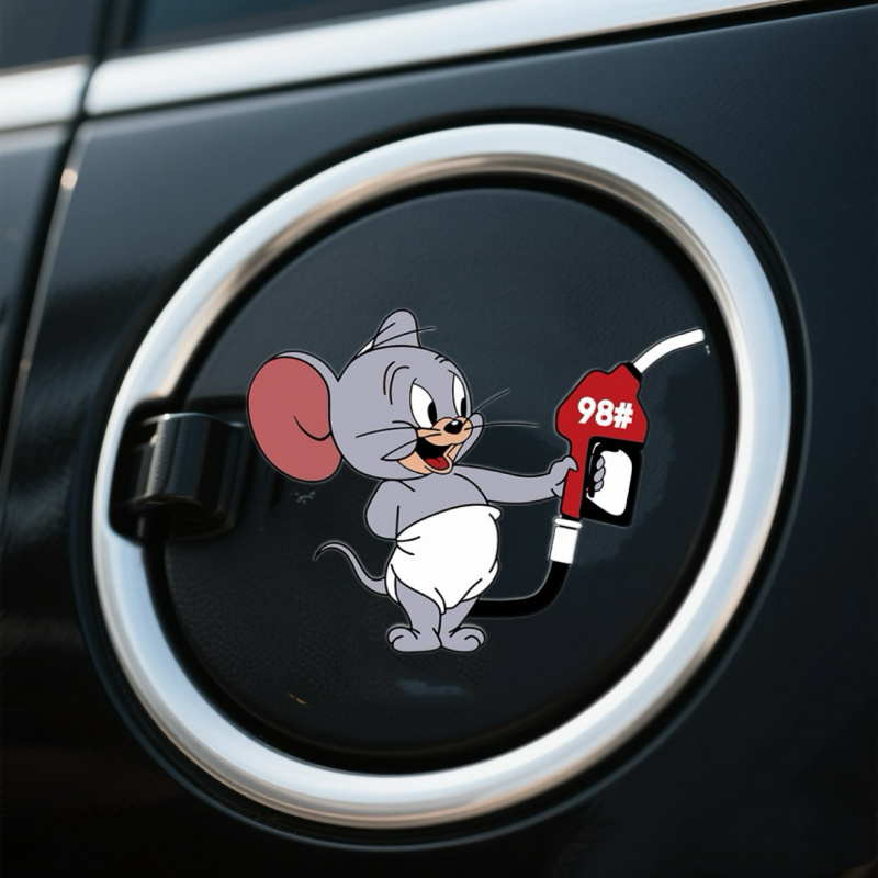 汽车充电口油箱盖油号提示车贴个