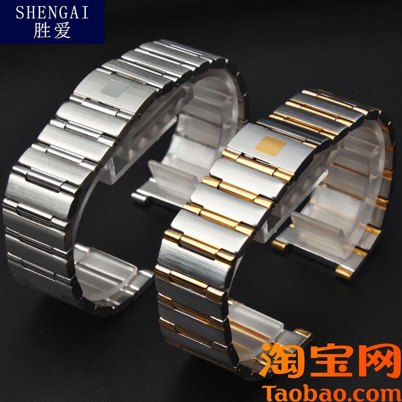原装适配欧米茄星座男表钢带手表带凹口表带女17/22mm不锈钢表链