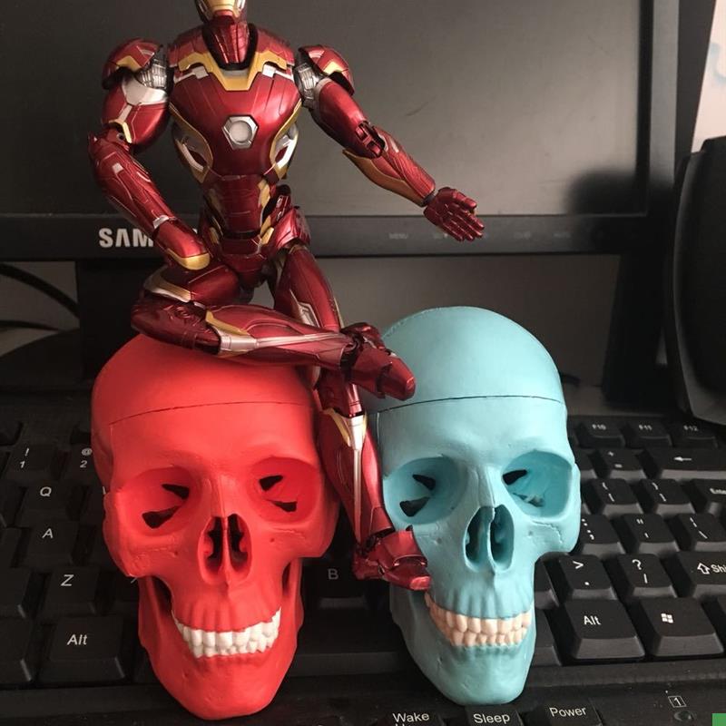 漫威英雄灭霸响指之后迷你彩色小头骨H美术素描CG手办收藏骷髅