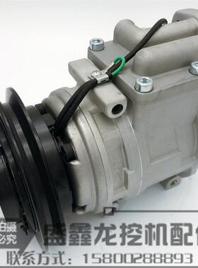 掘机配件适用龙工LG150/200e/215/300空调压缩机冷气泵空调泵