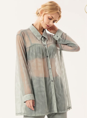 Phili lowland翡丽法式裸感衫 若隐若现的性感蕾丝Y2 知性美女