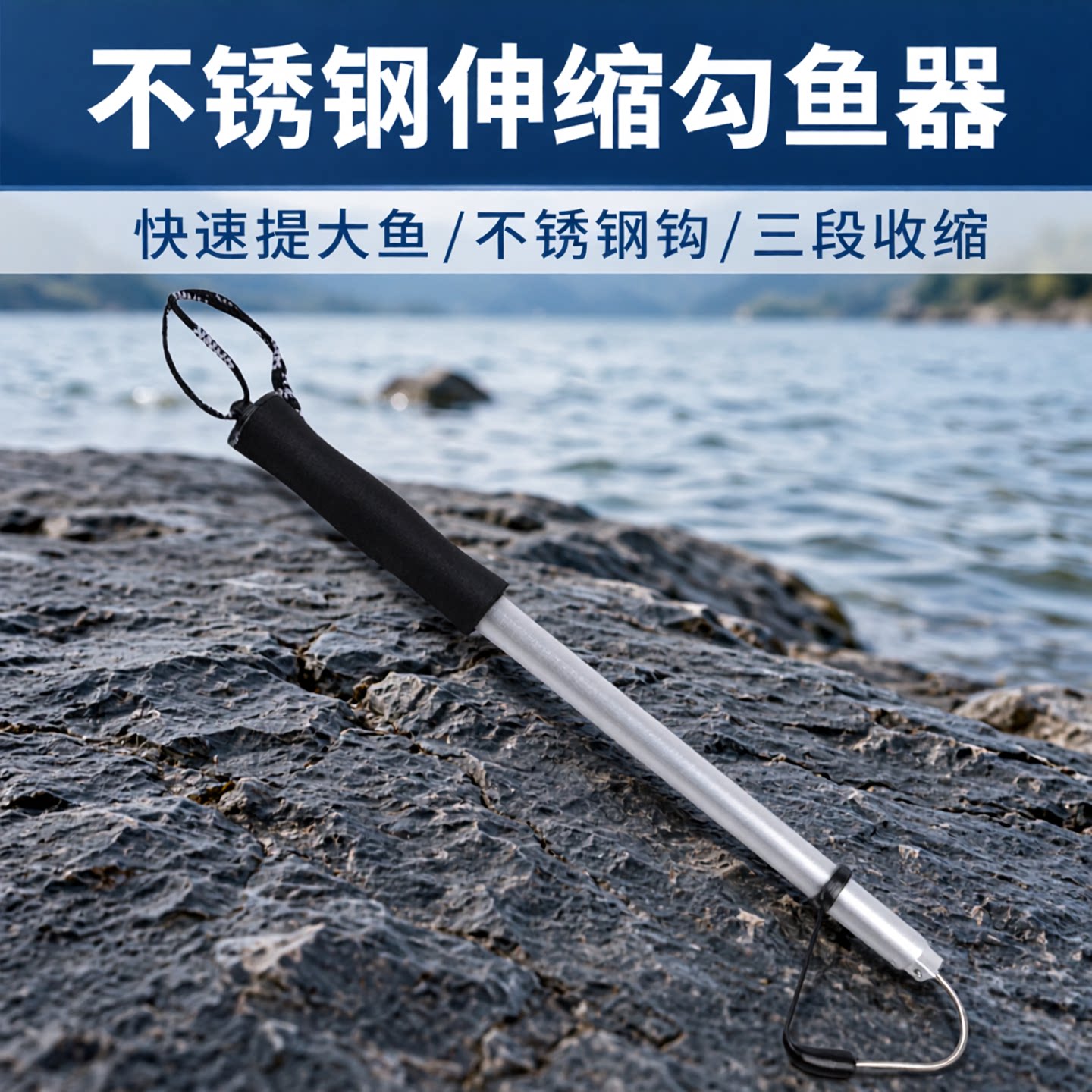 不锈钢伸缩式搭钩锚鱼钩钓大鱼