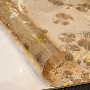pvc防水防烫防油耐高温桌布长方形透明台布加厚印花软玻璃餐桌垫*