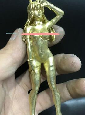 黄铜做旧美女手办钥匙扣摆件