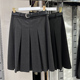 学院风灰色西装 毛呢半身裙女2025秋冬新款 高腰显瘦a字百褶中裙潮