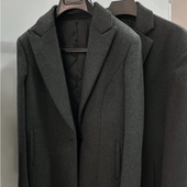 4S店职业正装 奔驰汽车24新款 工作装 销售深空灰毛呢子大衣深灰外套