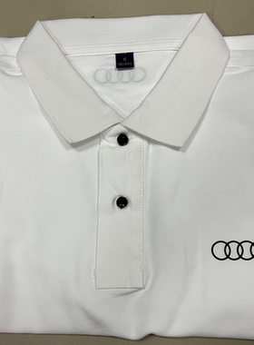 新款奥迪白色T恤男款工作服CBD展厅服务工装夏季上衣女POLO衫纯棉