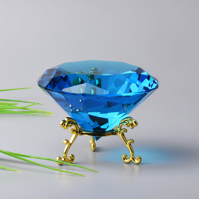 海蓝钻石胡蓝水晶钻石天蓝色蓝宝石摆件生日礼物学生闺蜜生日礼物