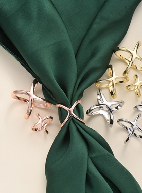 丝巾扣简约t恤下摆打结蝴蝶结时尚百搭衣角扣环女迷你特小x扣胸针