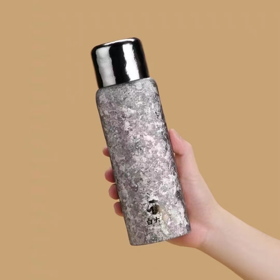 【官方正品】白大师钛杯岁月礼盒套装真空保温杯焖茶杯420毫升