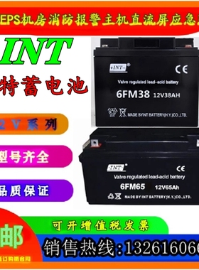 INT鹰特蓄电池6FM12V1.3AH7.5A12A17AH24AH38AH40A65AH100A直流屏