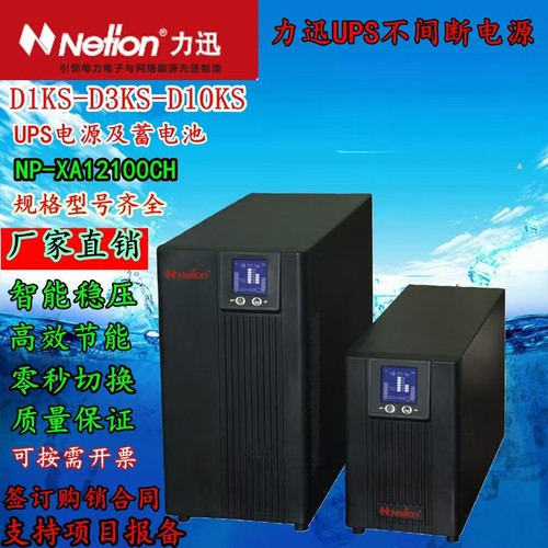 Netion力迅UPS电源D3KSD6KSD10K-60K蓄电池12V7AH17A24A38A65A100