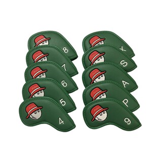 Irons Headcover 10只装保护套韩国渔夫帽铁杆组绿色磁吸双面数字