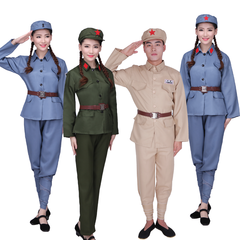 男女解放八路老式紅軍裝套裝游擊隊抗戰(zhàn)長征話劇演出服舞蹈合唱服