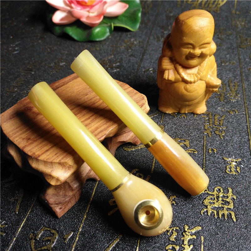 清洗型牛角烟嘴超强过滤循环烟嘴烟斗烟袋烟杆烟锅可清洗男女通用