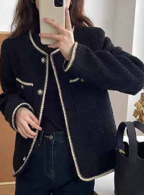 黑色小香风外套