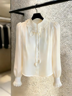 春秋法式 复古气质立领衬衫