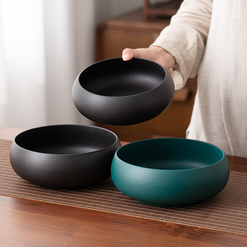 陶瓷茶台废水渣桶茶洗茶渣缸家用办公轻奢高端茶钵单卖零售