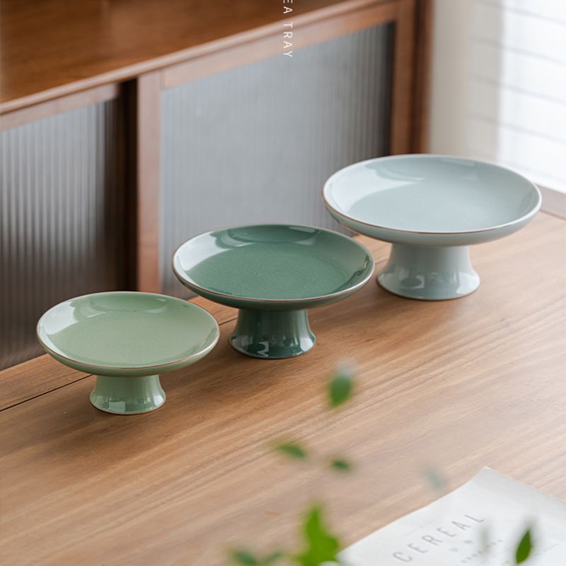 大号茶点盘陶瓷哥窑点心盘茶点盘围炉食材盘小碟子火锅盘干果餐碟