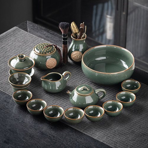 哥窑功夫茶具秘釉茶具套装家轻奢高端陶瓷茶壶茶杯功夫茶女士整套