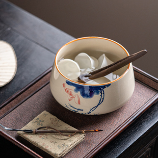 茶渣缸渣桶废水缸茶道茶台建水缸家用办公轻奢功夫配件草木灰茶洗