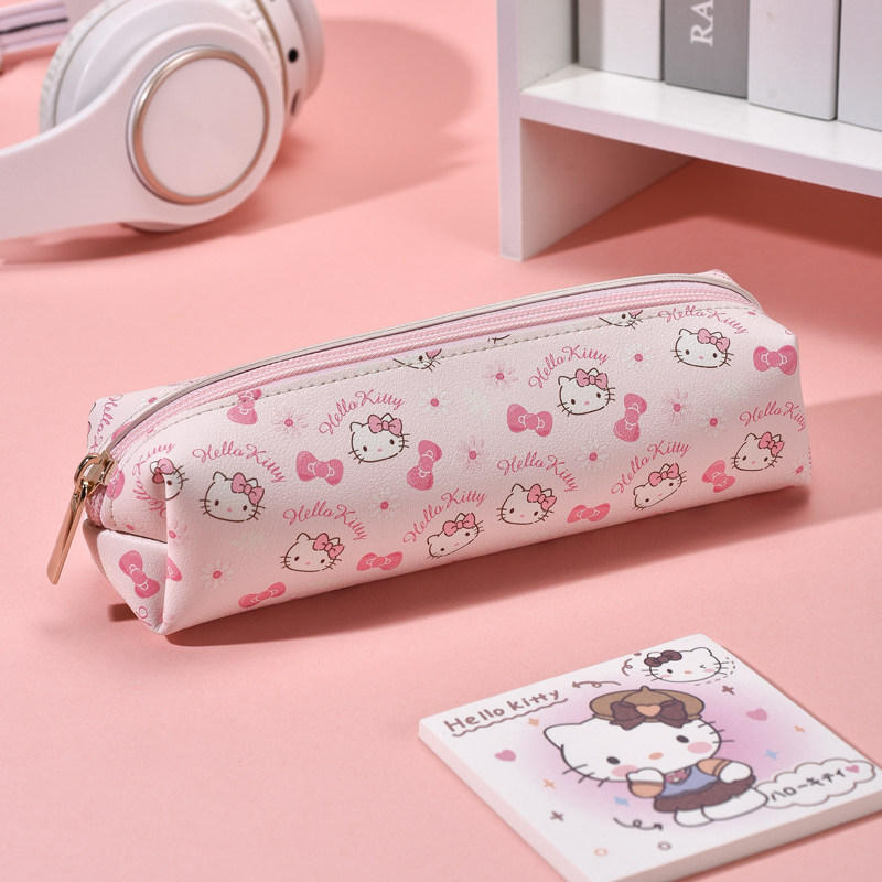 헬로 KT 필통 어린이 및 초등학생을 위한 가죽 대용량 문구가방 인 고가 필통