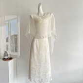 开衫 新中式 国风白玉兰温柔气质提花吊带连衣裙女早春