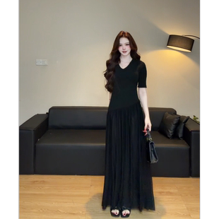 轻奢气质优雅V领设计款 连衣裙 春夏中袖