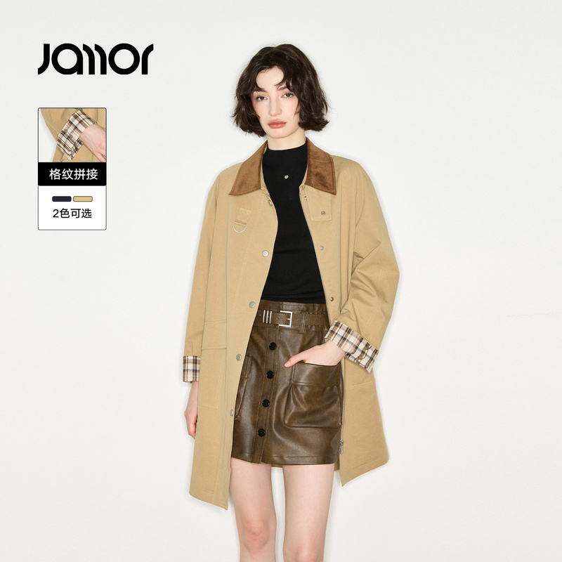 【商场同款】Jamor加墨时尚拼接风衣上衣2025秋季新款JAF579505