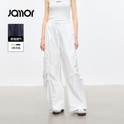 Jamor白色休闲裤工装裤子2026秋夏季新款女装
