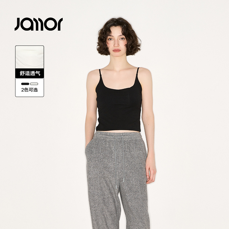 Jamor加墨时尚纯色吊带衫打底衫2025秋冬夏季新款女装