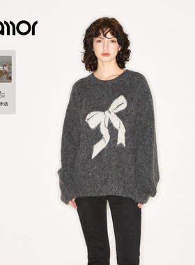 【商场同款】Jamor加墨时尚宽松简约气质毛针织衫毛衣女2025冬新