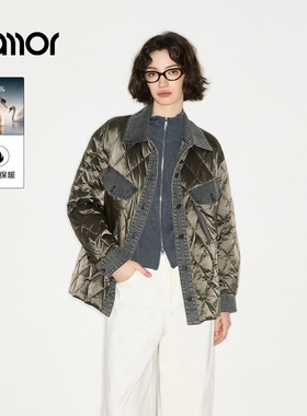 【商场同款】Jamor加墨时尚牛也在拼接轻薄羽绒服2025冬新款