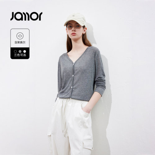 Jamor加墨时尚轻薄针织衫上衣T恤开衫舒适2026夏季新款