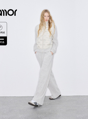 【时尚系列】Jamor加墨时尚简约拼接羽绒服套装两件套帅气冬季新