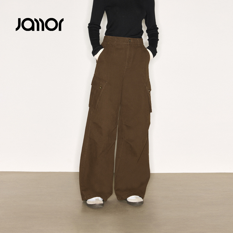 【商场同款】Jamor加墨直筒工装牛仔裤时尚休闲显瘦裤子2025冬新