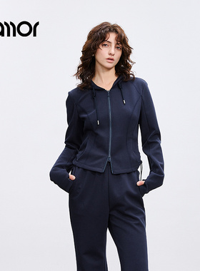 【商场同款】Jamor时尚休闲连帽卫衣外套上衣2025春新款JAW553911