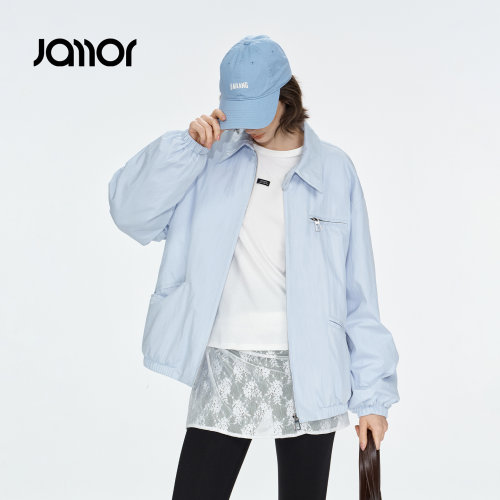 Jamor休闲轻户外风轻量叠穿翻领夹克轻薄棉外套宽松2026冬季新款