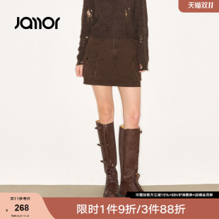 新款 Jamor加墨时尚 多口袋半身裙子女辣妹牛仔休闲短裙2025秋冬季