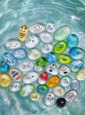 可爱治愈宠物小石头解压摆件