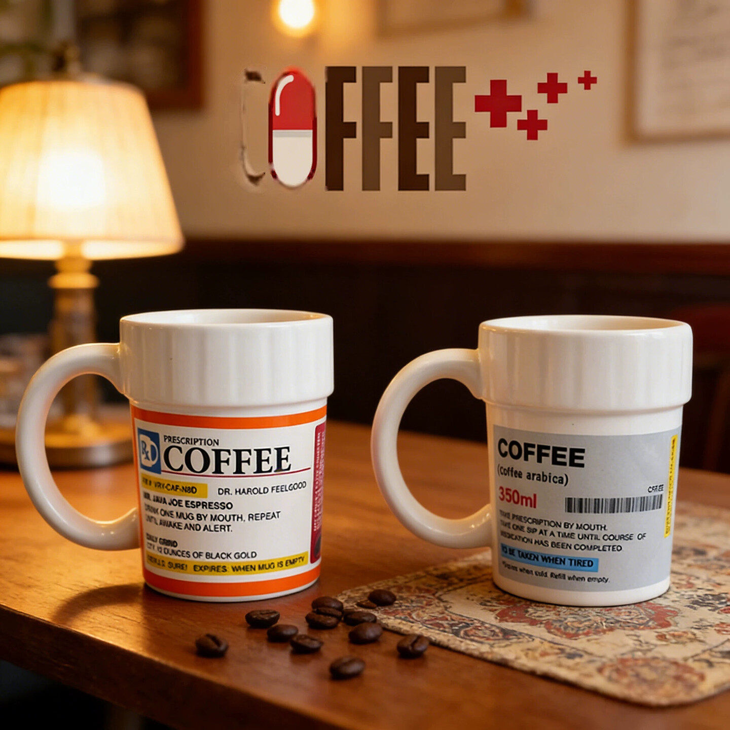 创意咖啡处方药杯陶瓷马克杯个性药瓶办公室用喝水杯子咖啡续命杯
