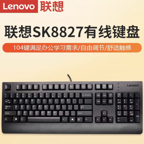 全新盒装SK8827有线键盘USB高键帽笔记本台式00XH688圆口8817