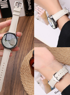 适用于oppo手表表带watchS真皮腕带4Pro/3Pro智能手表x/x2/x2mini女款Sport配件Watch1/2/3/se皮质替换带